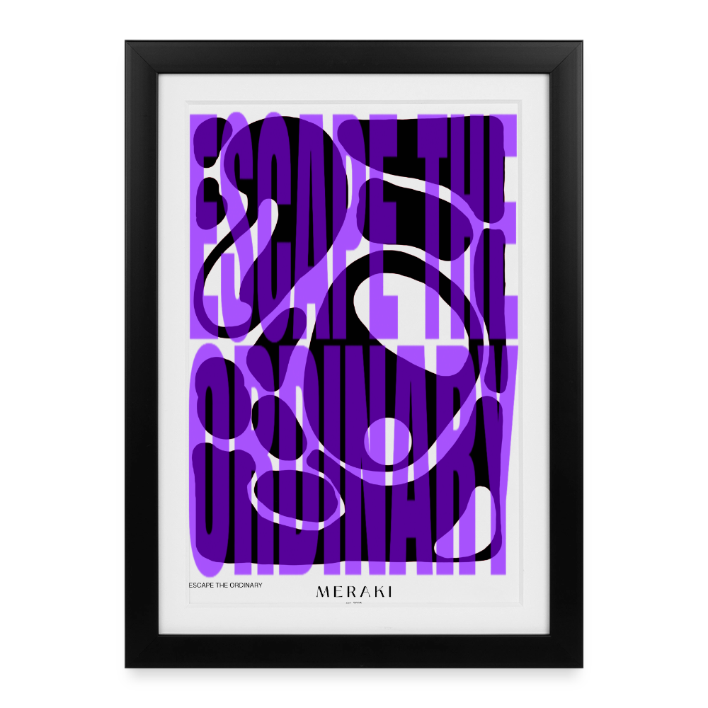 Gerahmtes Poster (27 × 37 cm) - Schwarz