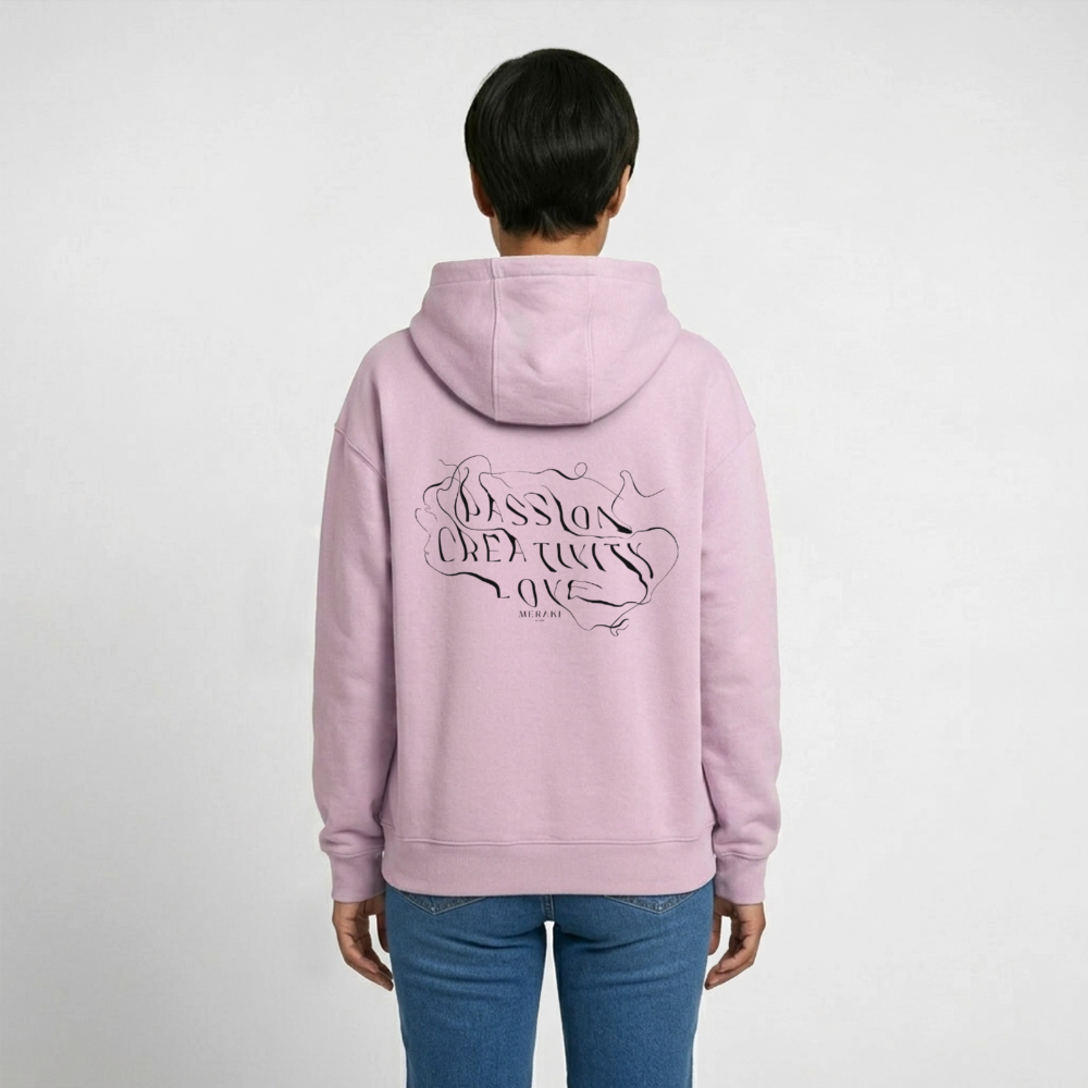 Oversized Heavyweight Hoodie - PASSION, CREATIVITY, LOVE - Altrosa