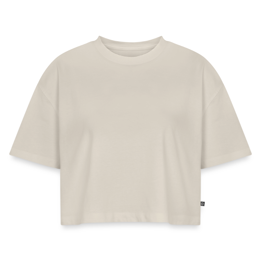 Frauen Premium Oversized Bio Cropped T-Shirt - Beige