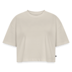 Frauen Premium Oversized Bio Cropped T-Shirt - Beige