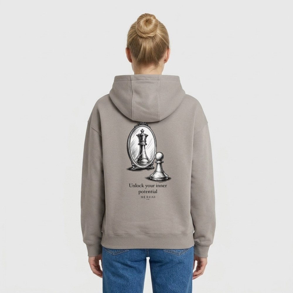 Oversized Heavyweight Hoodie - CHESS - Taupe