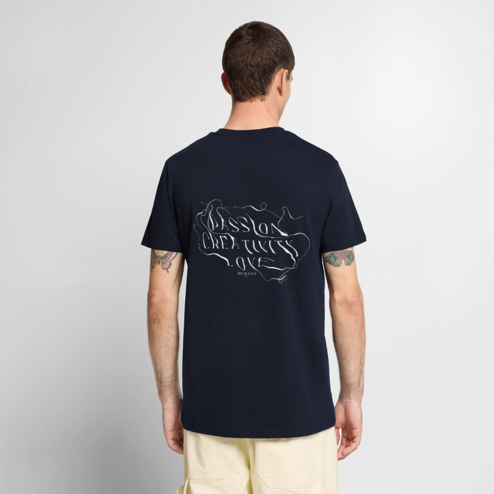 Männer Premium T-Shirt - PASSION, CREATIVITY, LOVE - Navy