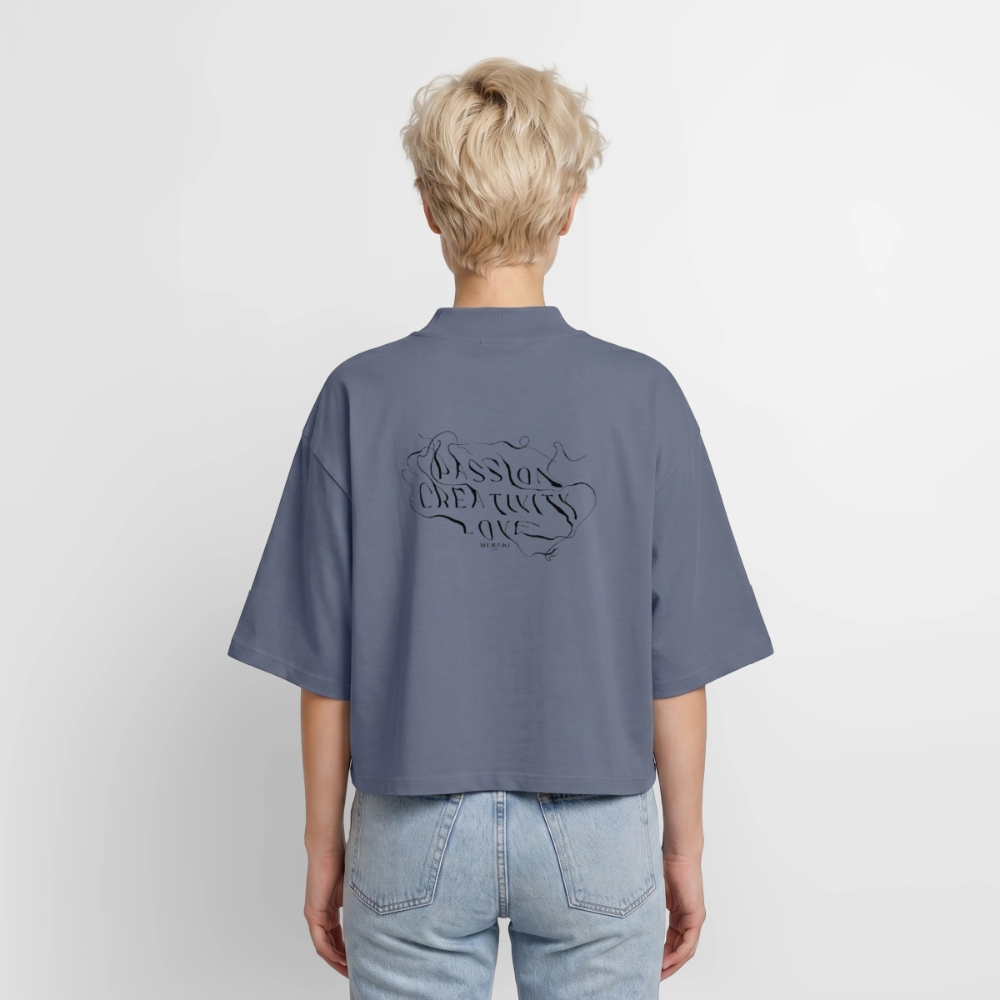 Boxy Frauen Recyceltes 1/2 Sleeved T-Shirt by Stanley/Stella - Blaugrau