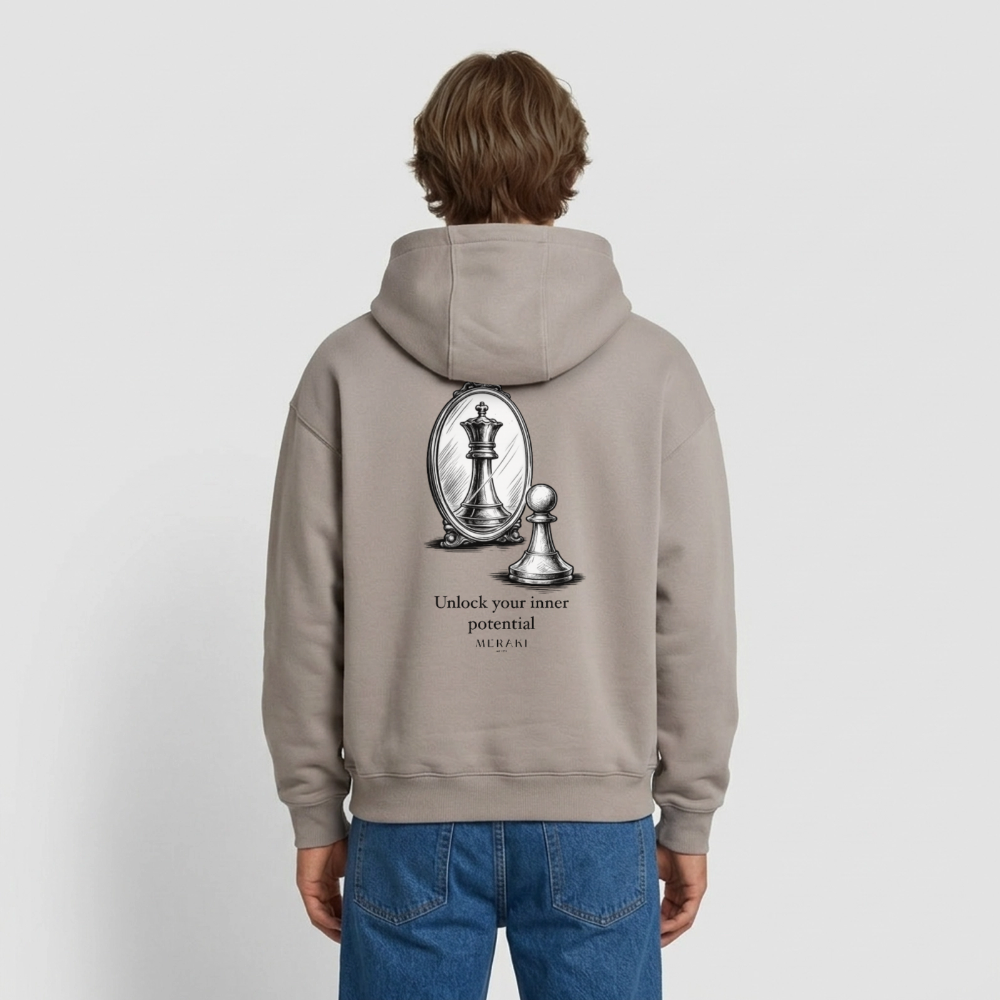 Oversized Heavyweight Hoodie - CHESS - Taupe