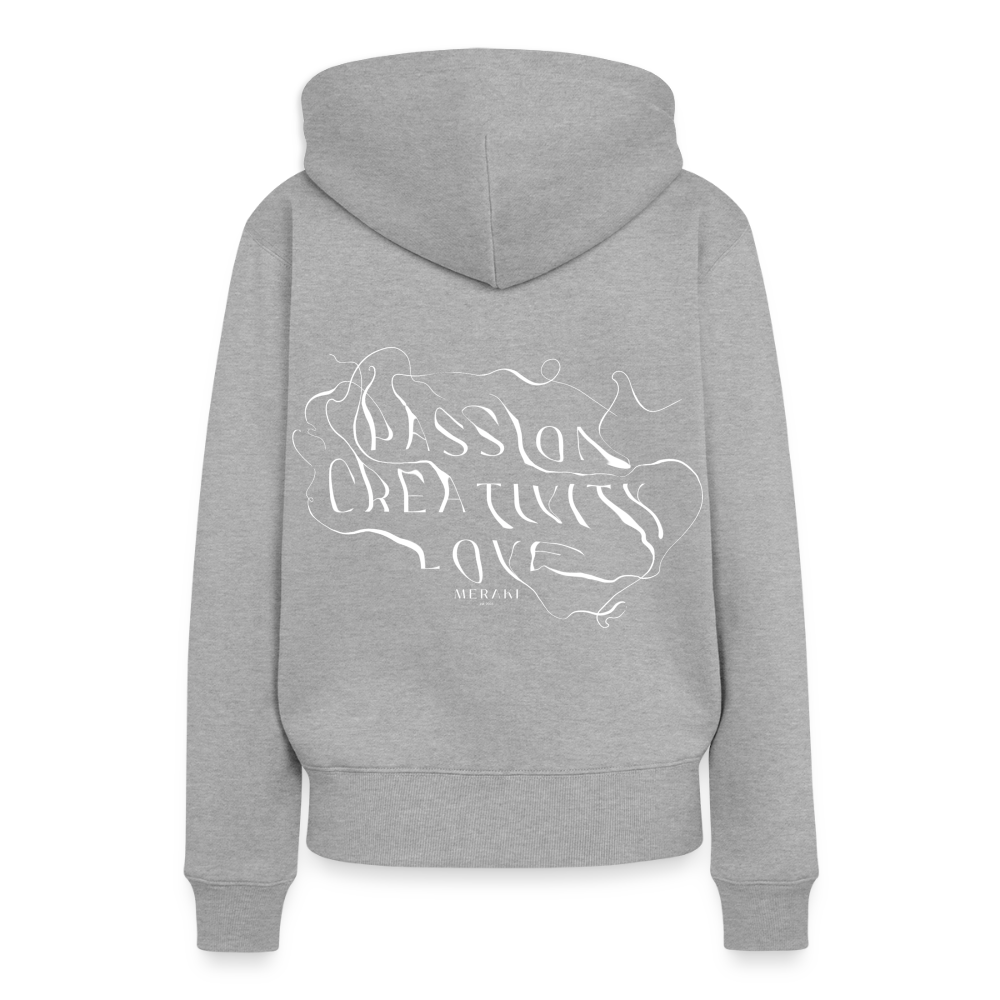 Frauen Premium Hoodie - Grau meliert