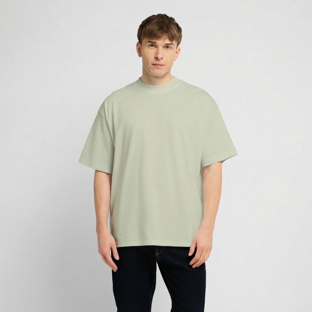 Oversized Heavyweight T-Shirt - CHESS - Leichtes Salbeigrün 