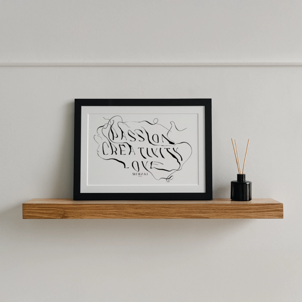 Gerahmtes Poster (37 × 27 cm) - Schwarz