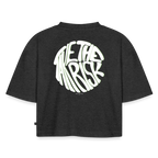Frauen Premium Oversized Bio Cropped T-Shirt - Anthrazit meliert