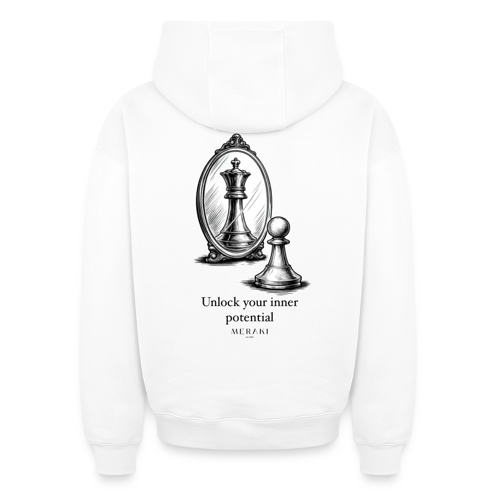 Oversized Heavyweight Hoodie - CHESS - Weiß