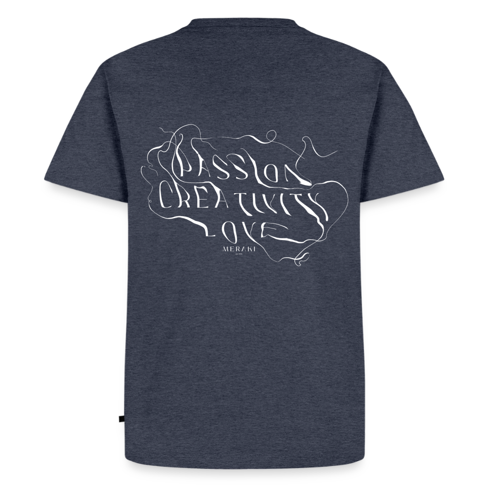 Männer Premium T-Shirt - PASSION, CREATIVITY, LOVE - Jeansblau 