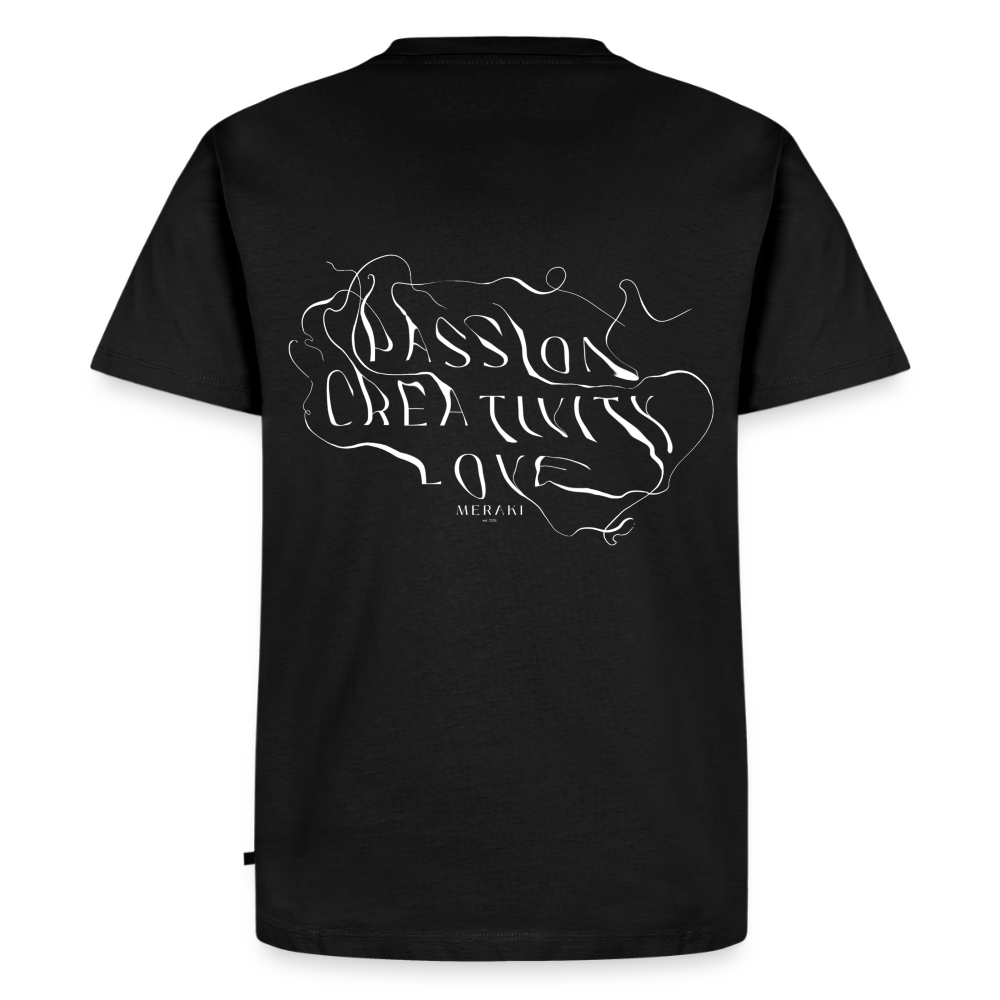 Männer Premium T-Shirt - PASSION, CREATIVITY, LOVE - Schwarz