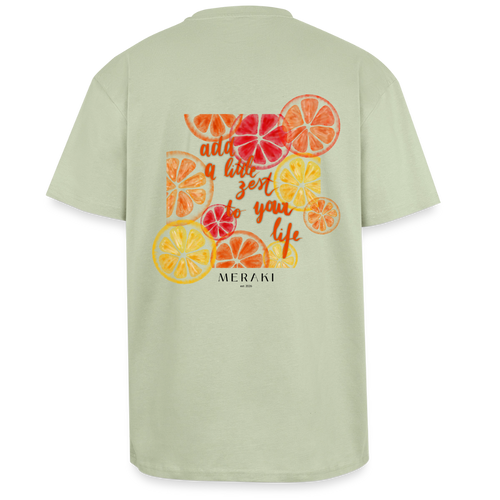 Oversized Heavyweight Unisex T-Shirt - Leichtes Salbeigrün 