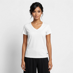 Frauen Bio-T-Shirt mit V-Ausschnitt von Stanley & Stella - Weiß