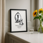 Gerahmtes Poster (27 × 37 cm) - Schwarz