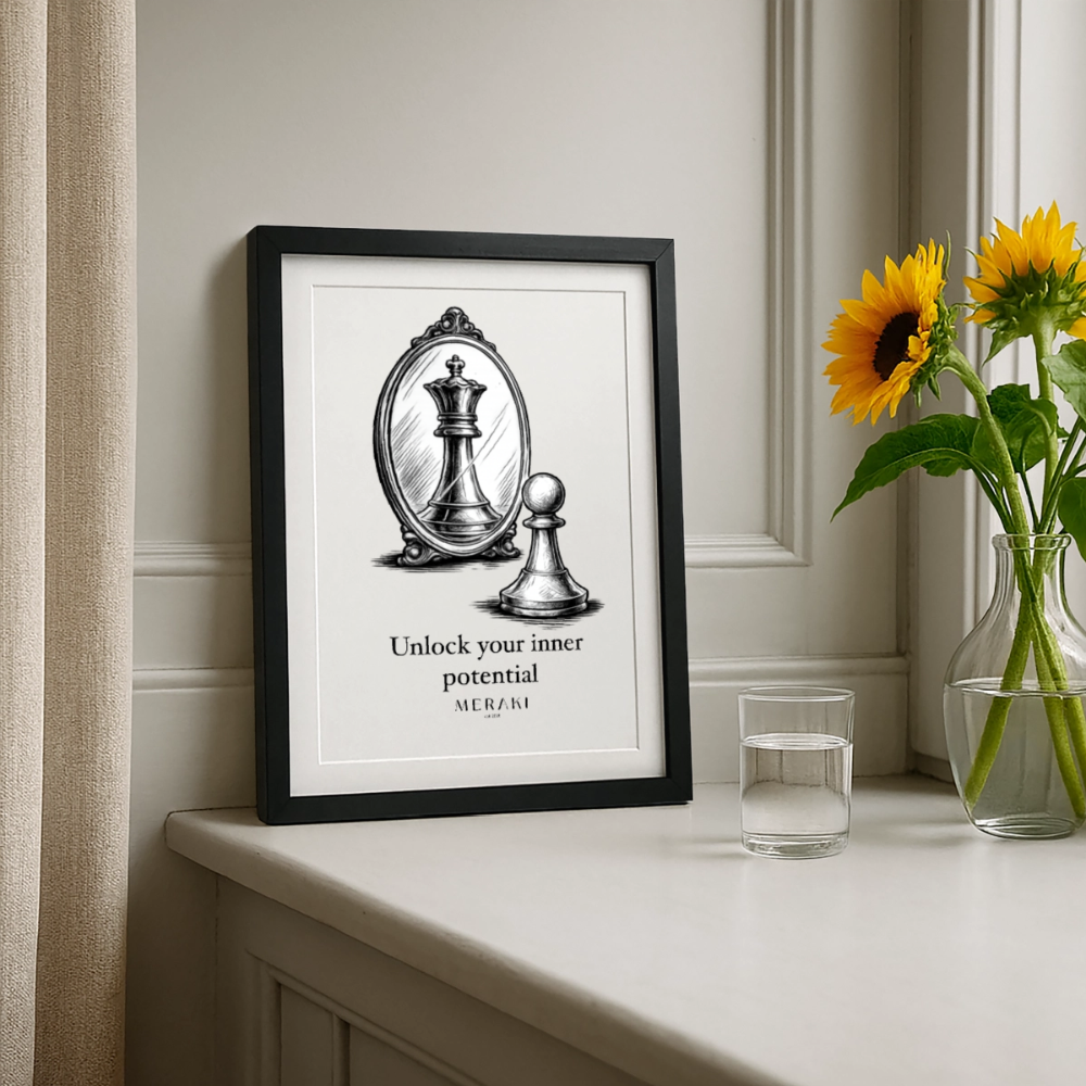 Gerahmtes Poster (27 × 37 cm) - Schwarz