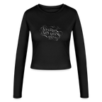 Frauen Slim Fit Langarmshirt - Schwarz