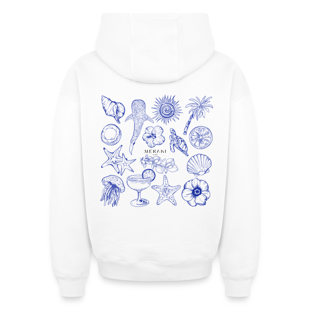 Oversized Heavyweight Hoodie - Sommergefühle - Weiß