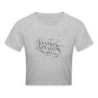 Frauen Cropped T-Shirt - Grau meliert