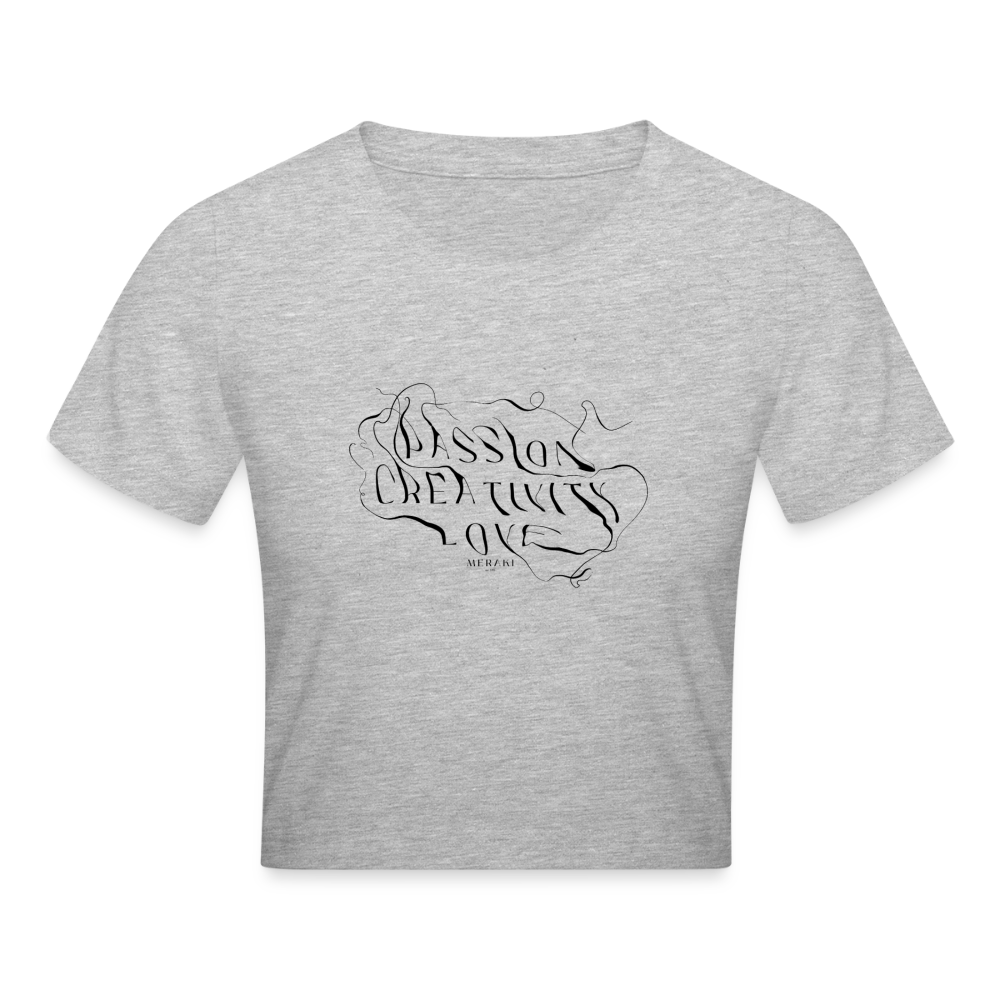 Frauen Cropped T-Shirt - Grau meliert