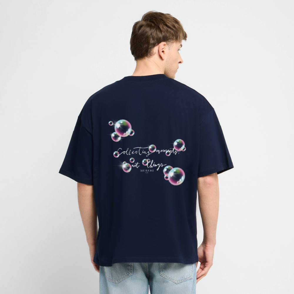 Oversized Bio T-Shirt - Seifenblasen - Navy