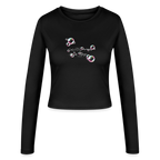 Frauen Slim Fit Langarmshirt - Schwarz