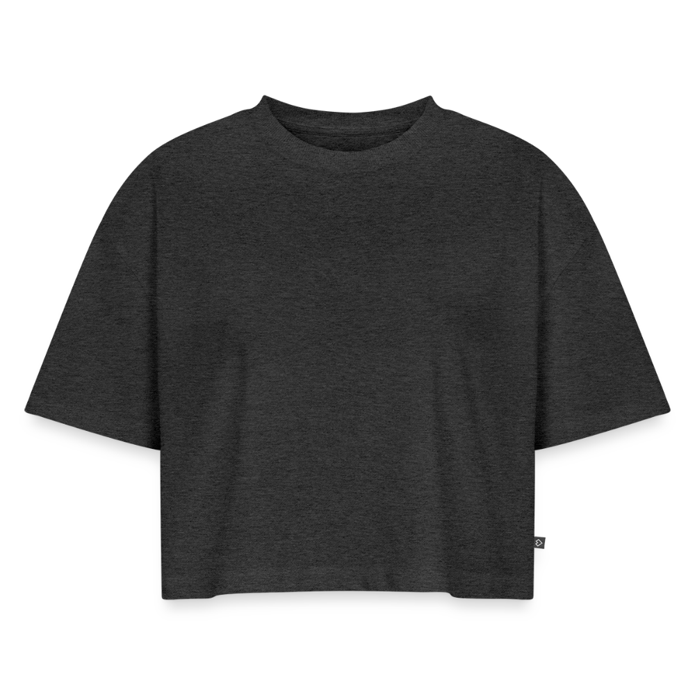 Frauen Premium Oversized Bio Cropped T-Shirt - Anthrazit meliert