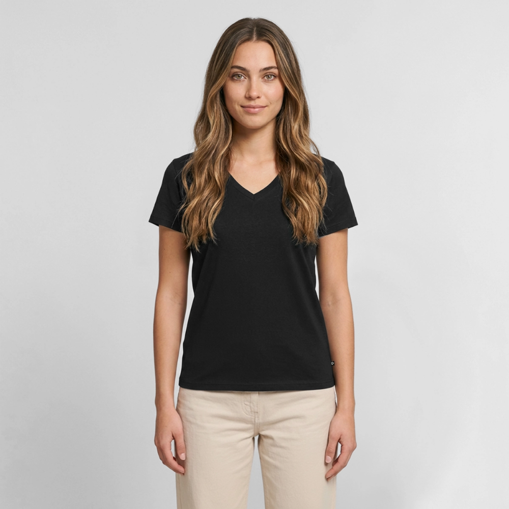 Frauen Bio-T-Shirt mit V-Ausschnitt von Stanley & Stella - Schwarz