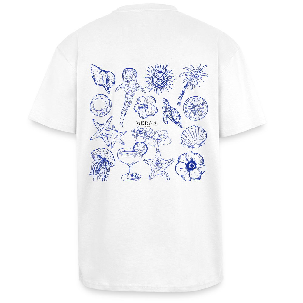 Oversized Heavyweight T-Shirt - Sommergefühle - Weiß