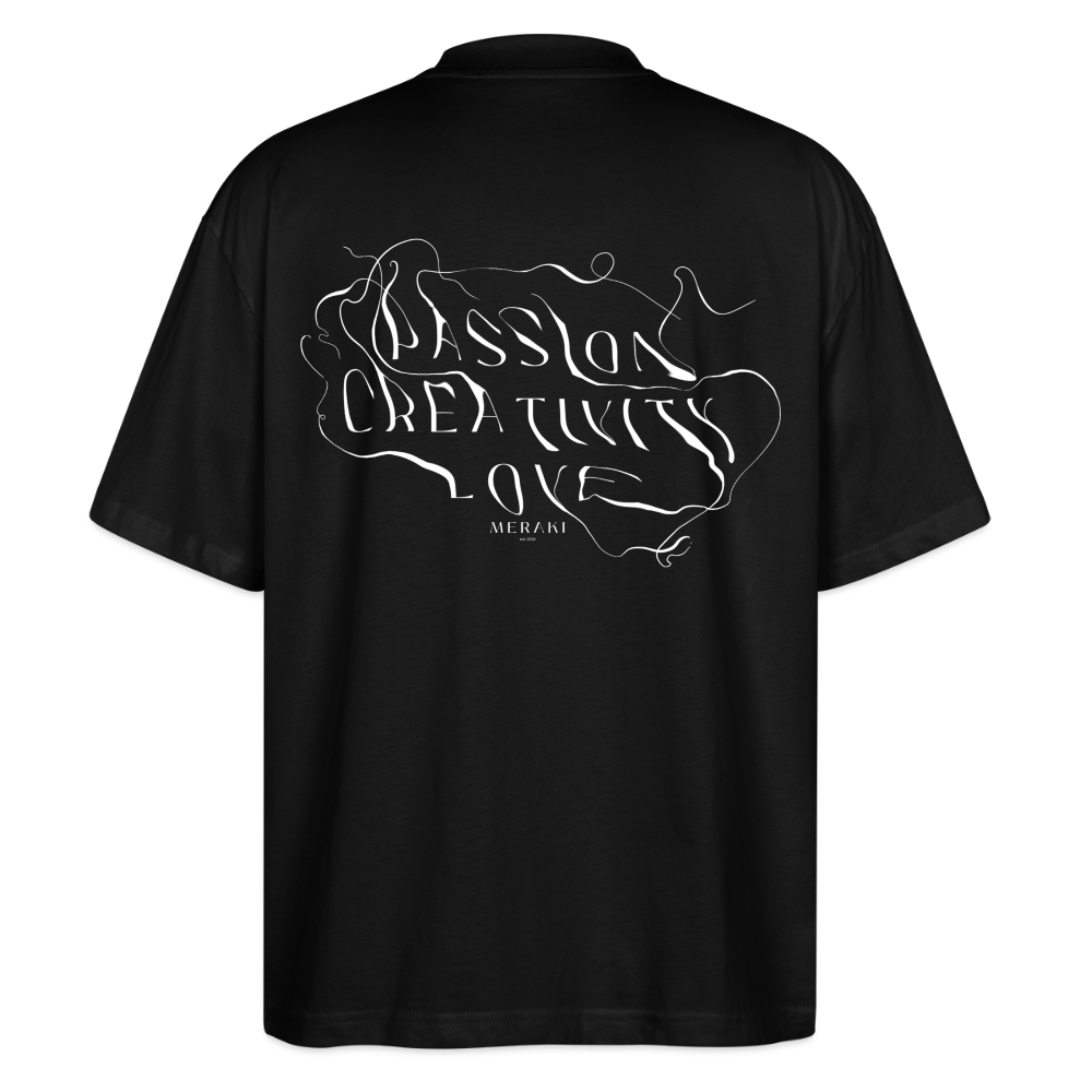 Stanley/Stella Oversized Unisex Organic T-shirt Blaster 2.0 - PASSION, CREATIVITY, LOVE - black