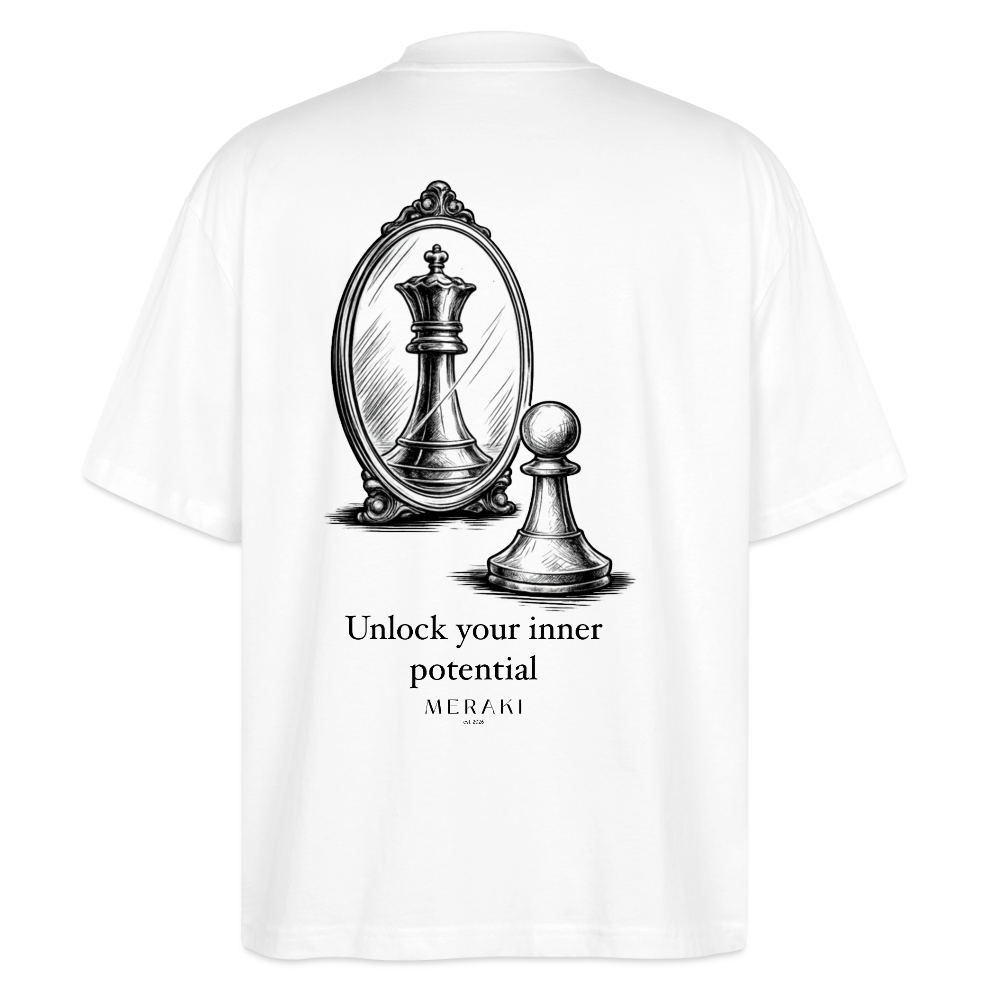 Oversized Bio T-Shirt - Chess - Weiß