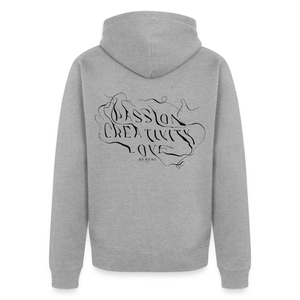 Männer Premium Kapuzenjacke - Grau meliert