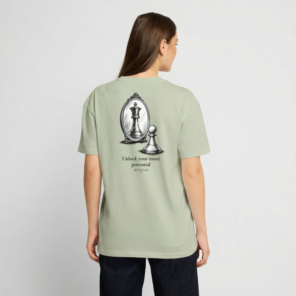 Oversized Heavyweight T-Shirt - CHESS - Leichtes Salbeigrün 