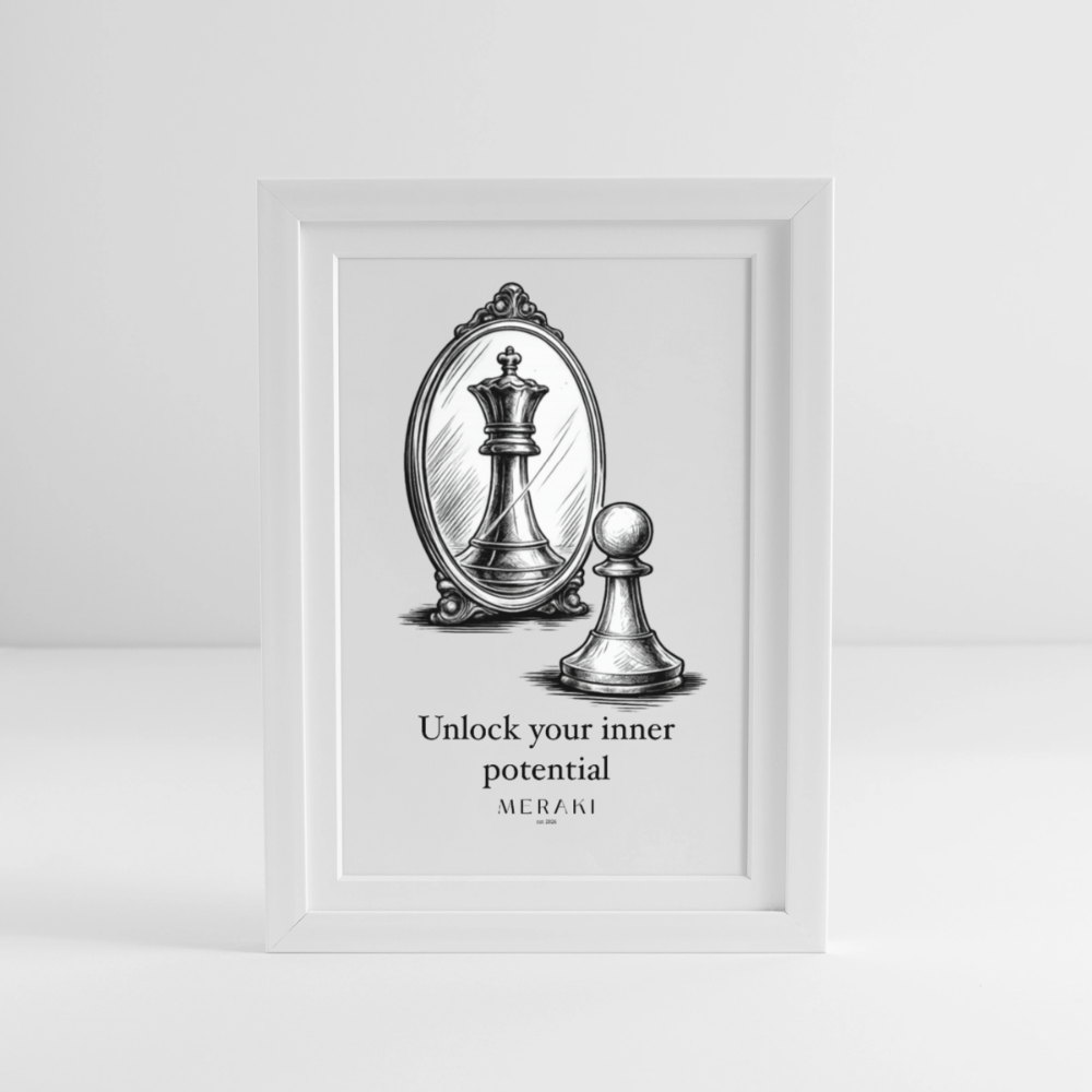 Gerahmtes Poster (27 × 37 cm) - Weiß
