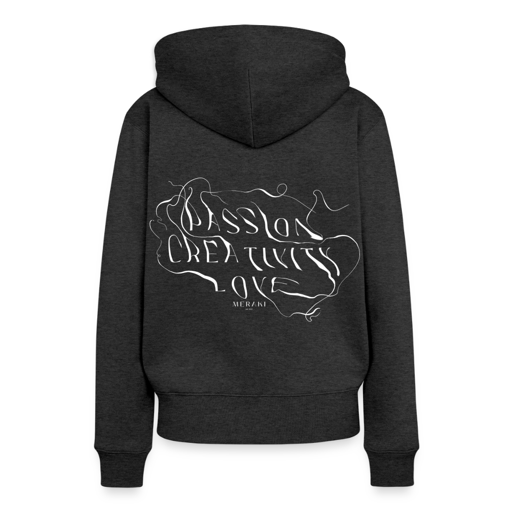 Frauen Premium Hoodie - Anthrazit meliert