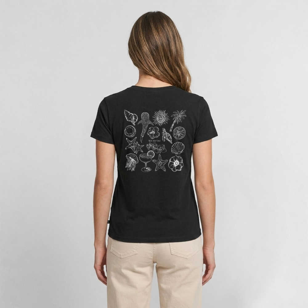 Frauen Bio-T-Shirt mit V-Ausschnitt von Stanley & Stella - Schwarz