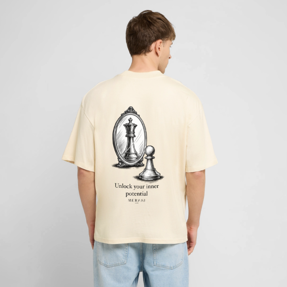 Oversized Bio T-Shirt - Chess - Natur