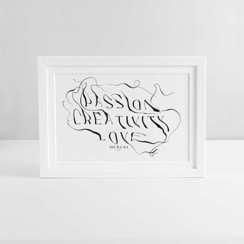 Gerahmtes Poster (37 × 27 cm) - Weiß