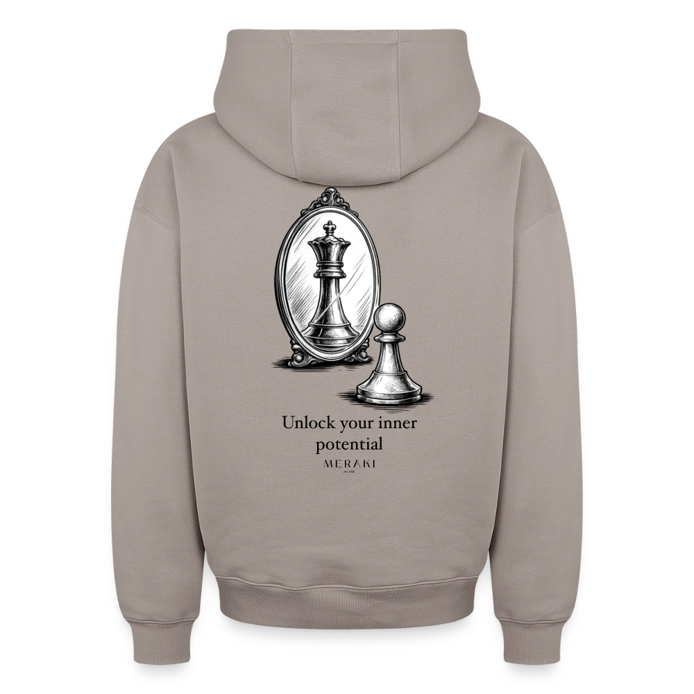 Oversized Heavyweight Hoodie - CHESS - Taupe