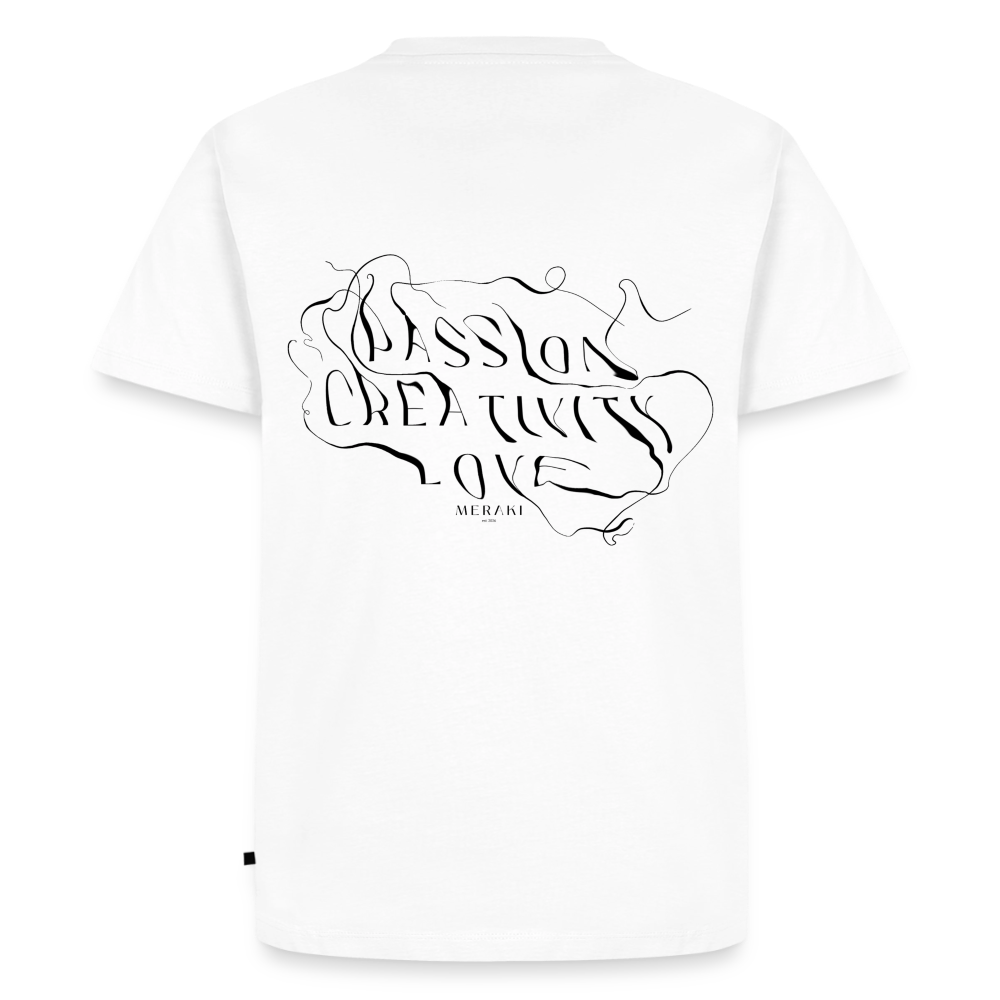 Männer Premium T-Shirt - PASSION, CREATIVITY, LOVE - Weiß