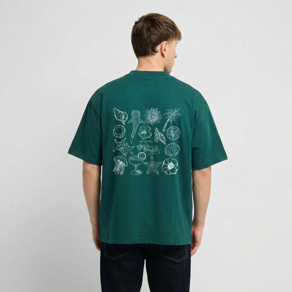 Oversized Heavyweight T-Shirt - Sommergefühle - hunter Green