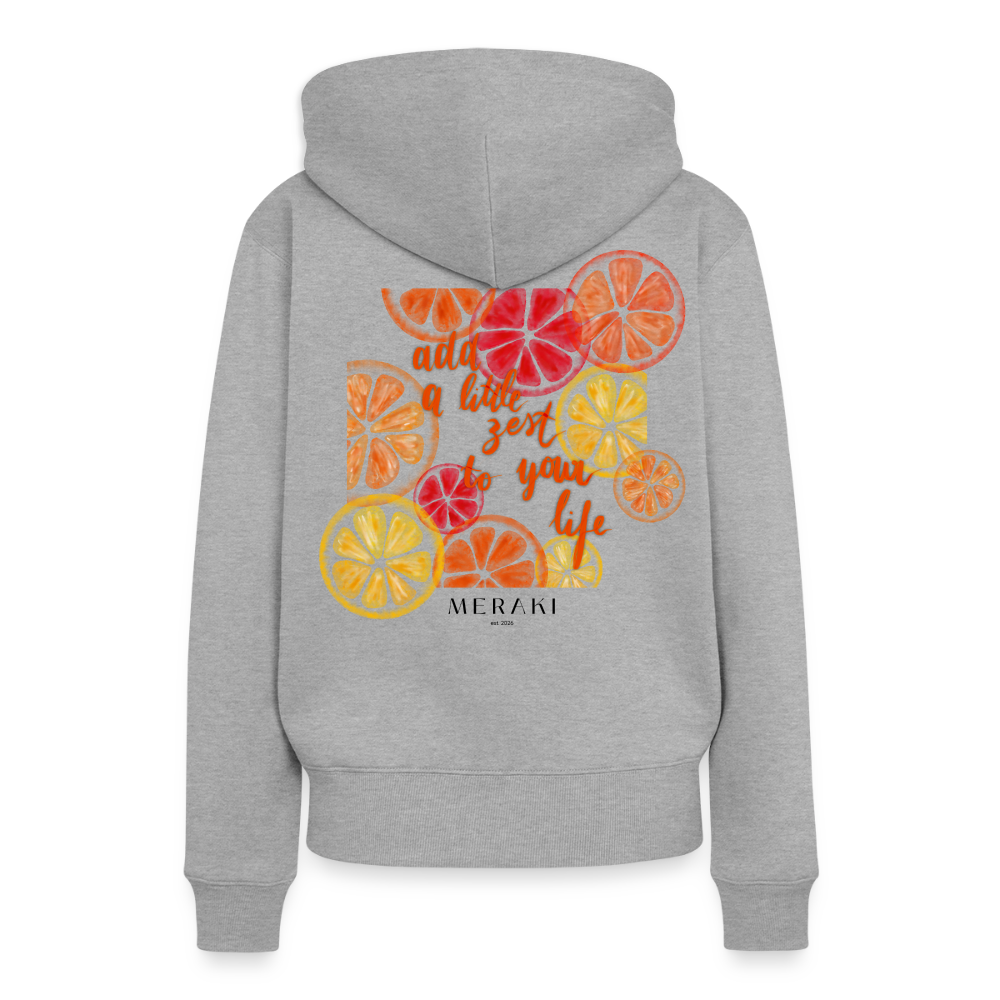 Frauen Premium Hoodie - Grau meliert