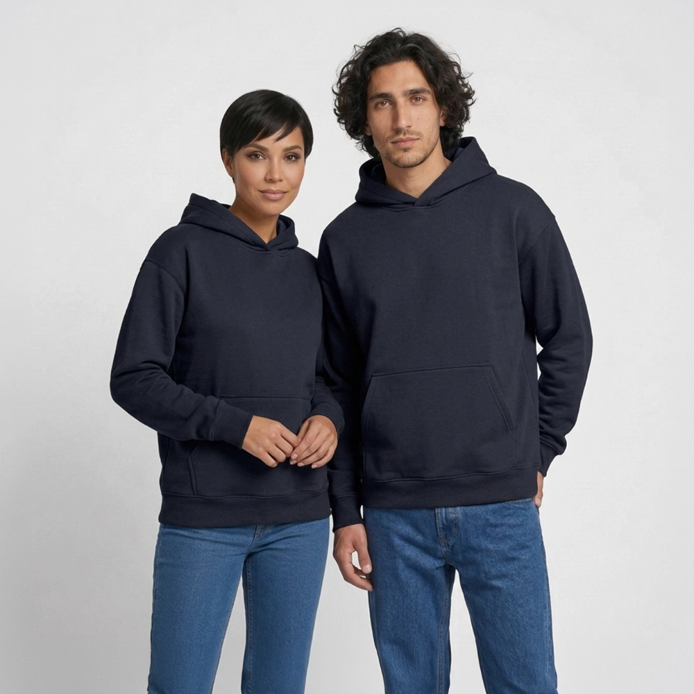 Oversized Heavyweight Hoodie - PASSION, CREATIVITY, LOVE - Navy