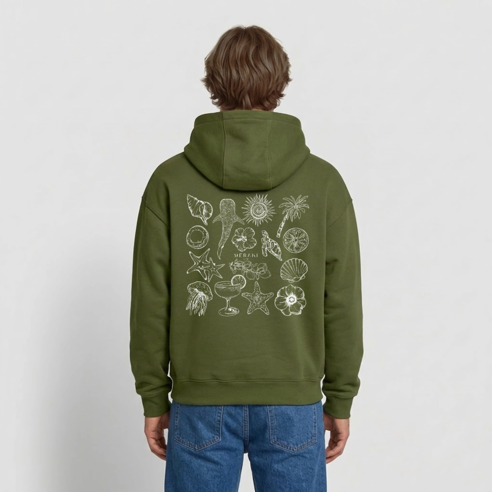 Oversized Heavyweight Hoodie - Sommergefühle - Khaki