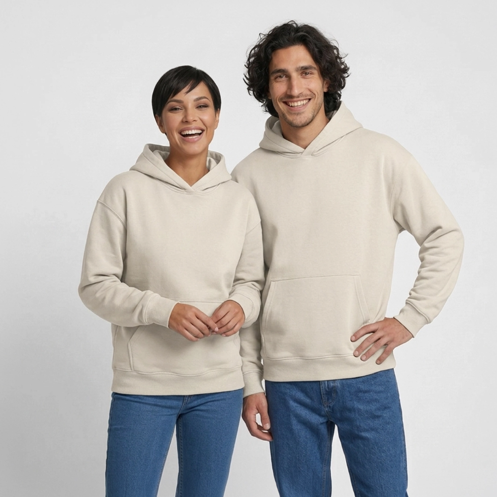Oversized Heavyweight Hoodie - PASSION, CREATIVITY, LOVE - Beige