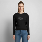 Frauen Slim Fit Langarmshirt - Schwarz