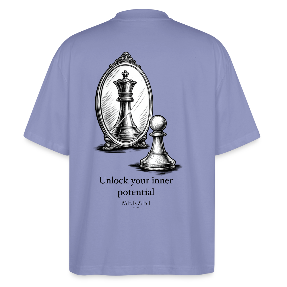 Oversized Bio T-Shirt - Chess - Violett