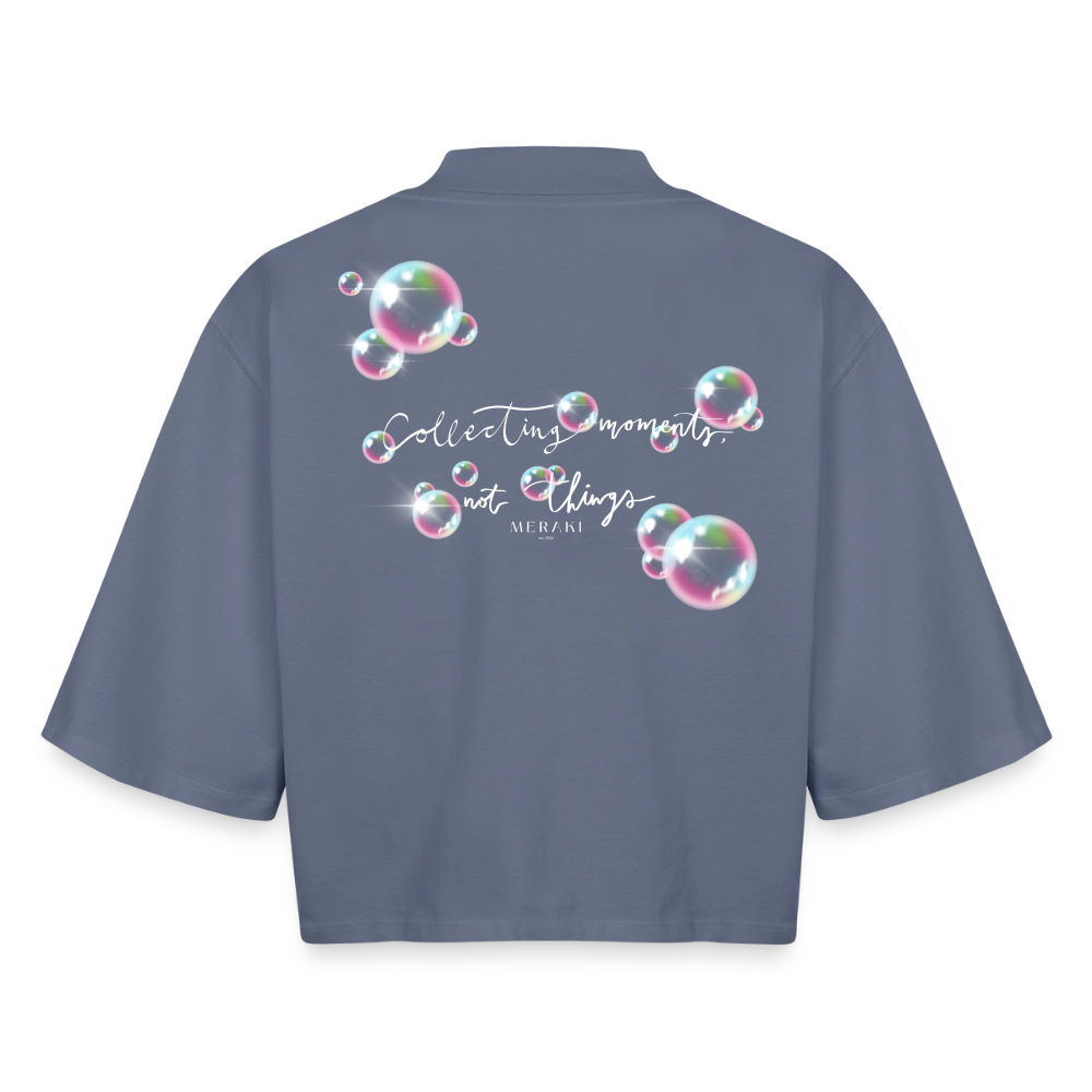 Boxy Frauen Recyceltes 1/2 Sleeved T-Shirt by Stanley/Stella - Blaugrau
