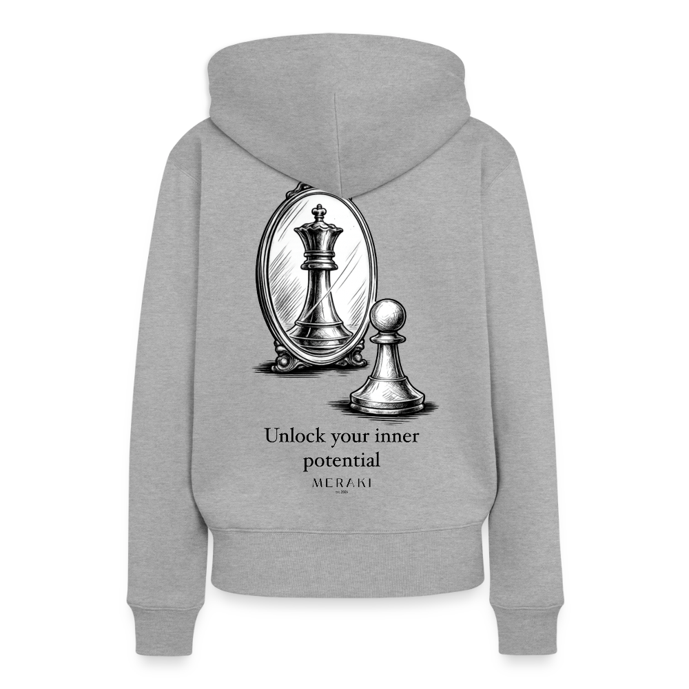 Frauen Premium Hoodie - Grau meliert