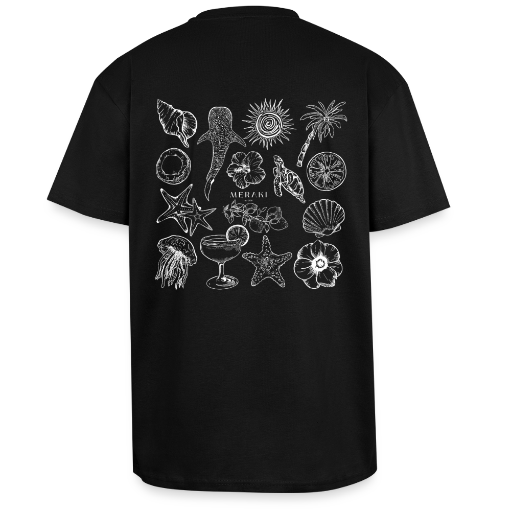 Oversized Heavyweight T-Shirt - Sommergefühle - Schwarz