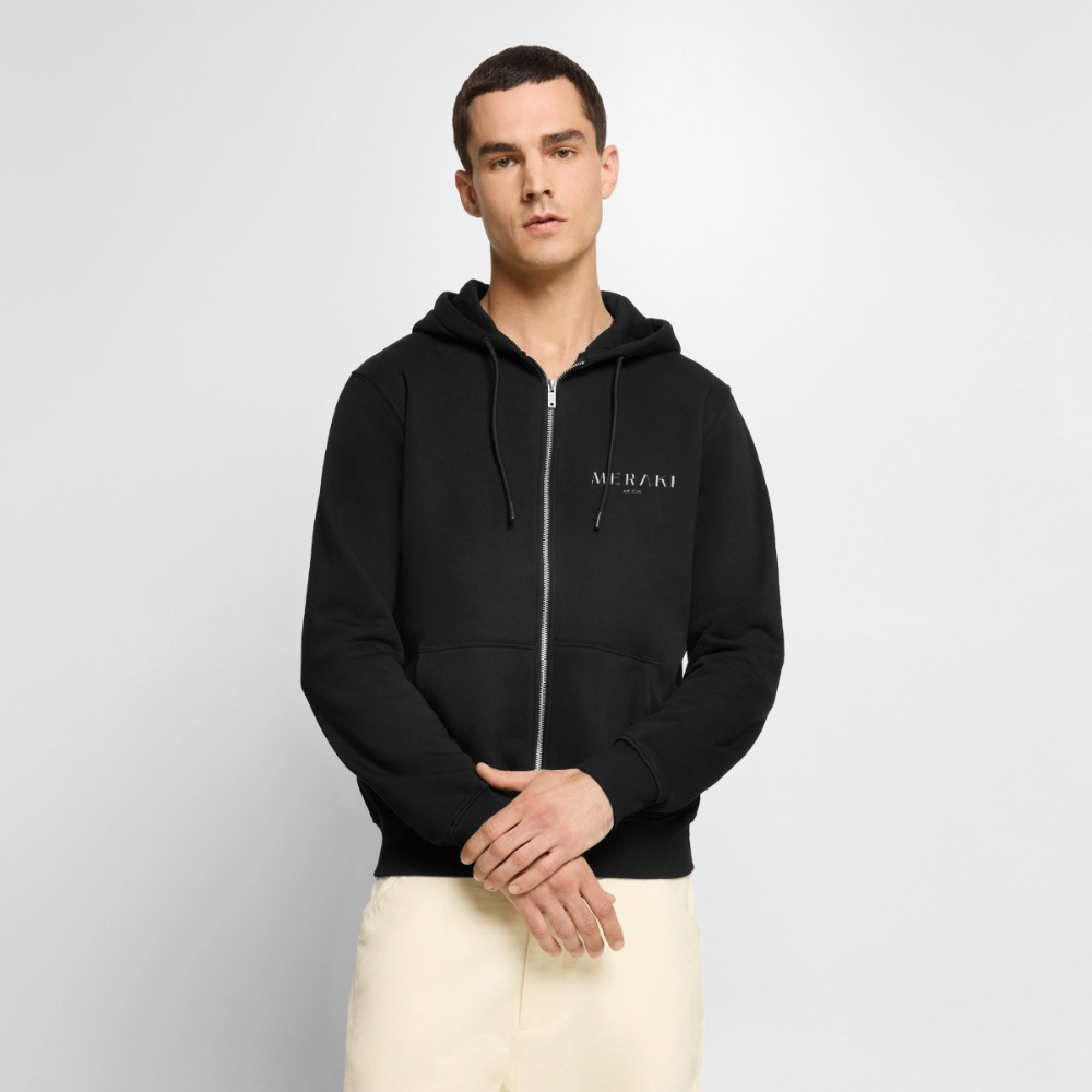 Männer Premium Kapuzenjacke - Schwarz